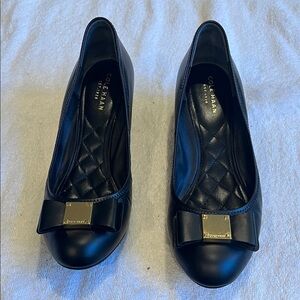 Cole Haan Women's Black Wedge heel with Bow Accent 1 of 3 pairs